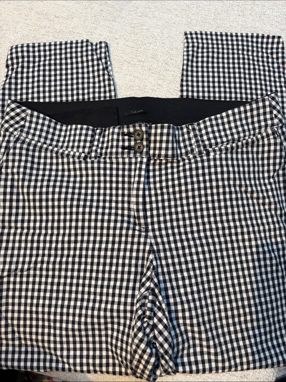 Lane Bryant Black and White Gingham Cropped Pants - Picture 3 of 4